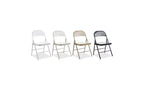 Chaise pliante Alera en acier sans accoudoirs, supporte jusqu'à 125 kg, assise noire, dossier noir, piètement noir, 4/carton
