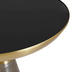 Table d'appoint en verre Hyalus LeisureMod avec cadre en fer Table d'appoint moderne pour salon, chambre, bureau, lounge, intérieur, décor contemporain