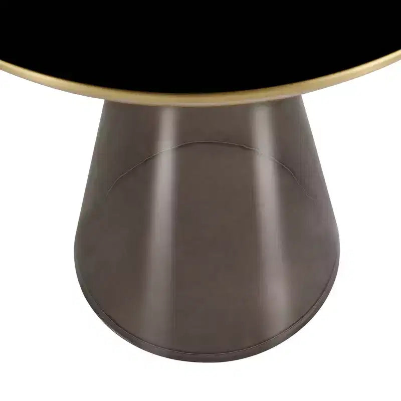 Table d'appoint en verre Hyalus LeisureMod avec cadre en fer Table d'appoint moderne pour salon, chambre, bureau, lounge, intérieur, décor contemporain