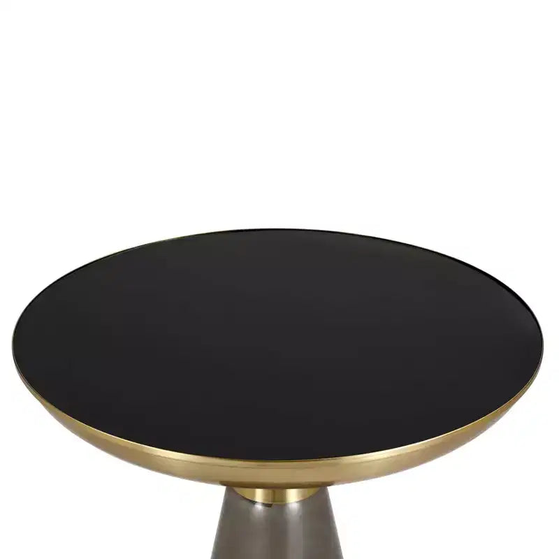 Table d'appoint en verre Hyalus LeisureMod avec cadre en fer Table d'appoint moderne pour salon, chambre, bureau, lounge, intérieur, décor contemporain
