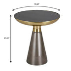Table d'appoint en verre Hyalus LeisureMod avec cadre en fer Table d'appoint moderne pour salon, chambre, bureau, lounge, intérieur, décor contemporain