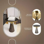 Table d'appoint en verre Hyalus LeisureMod avec cadre en fer Table d'appoint moderne pour salon, chambre, bureau, lounge, intérieur, décor contemporain