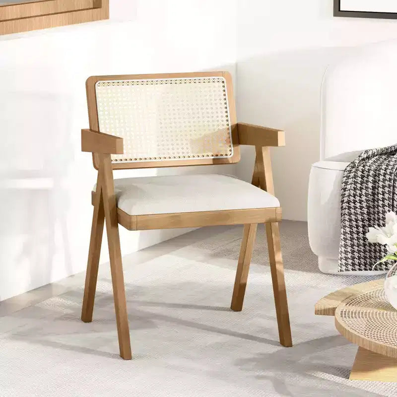 Lot de 2/4 chaises d'appoint en rotin Costway Chaises de salle à manger en tissu Chaises de salon modernes blanches