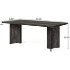 Table à manger Lantine de 63 pouces pour 4-6 personnes, table de cuisine rectangulaire de style rustique avec grand plateau
