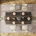 Table à manger Lantine de 63 pouces pour 4-6 personnes, table de cuisine rectangulaire de style rustique avec grand plateau