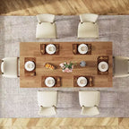 Table à manger Lantine de 63 pouces pour 4-6 personnes, table de cuisine rectangulaire de style rustique avec grand plateau
