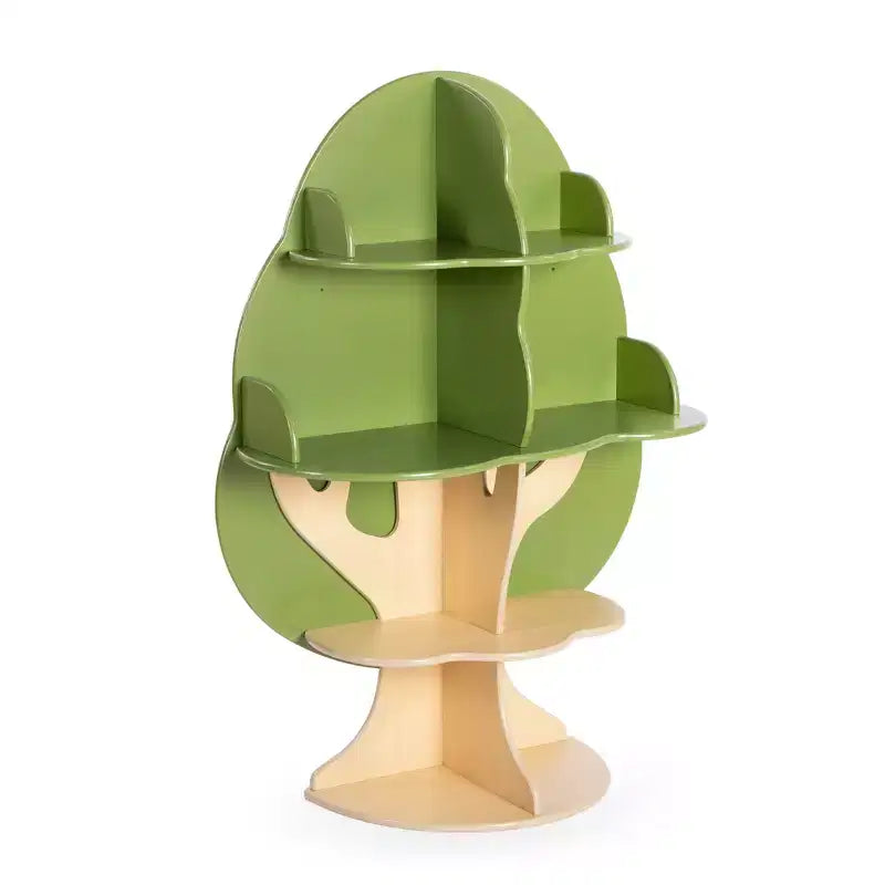 Bibliothèque Arbre pour enfants Guidecraft : Étagère à livres de bibliothèque, Étagère à livres pour tout-petits, Bibliothèque en bois vert à 4 niveaux, Décoration de meubles de chambre d'enfant, Rangement pour chambre à coucher et salle de jeux