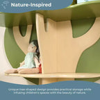Bibliothèque Arbre pour enfants Guidecraft : Étagère à livres de bibliothèque, Étagère à livres pour tout-petits, Bibliothèque en bois vert à 4 niveaux, Décoration de meubles de chambre d'enfant, Rangement pour chambre à coucher et salle de jeux