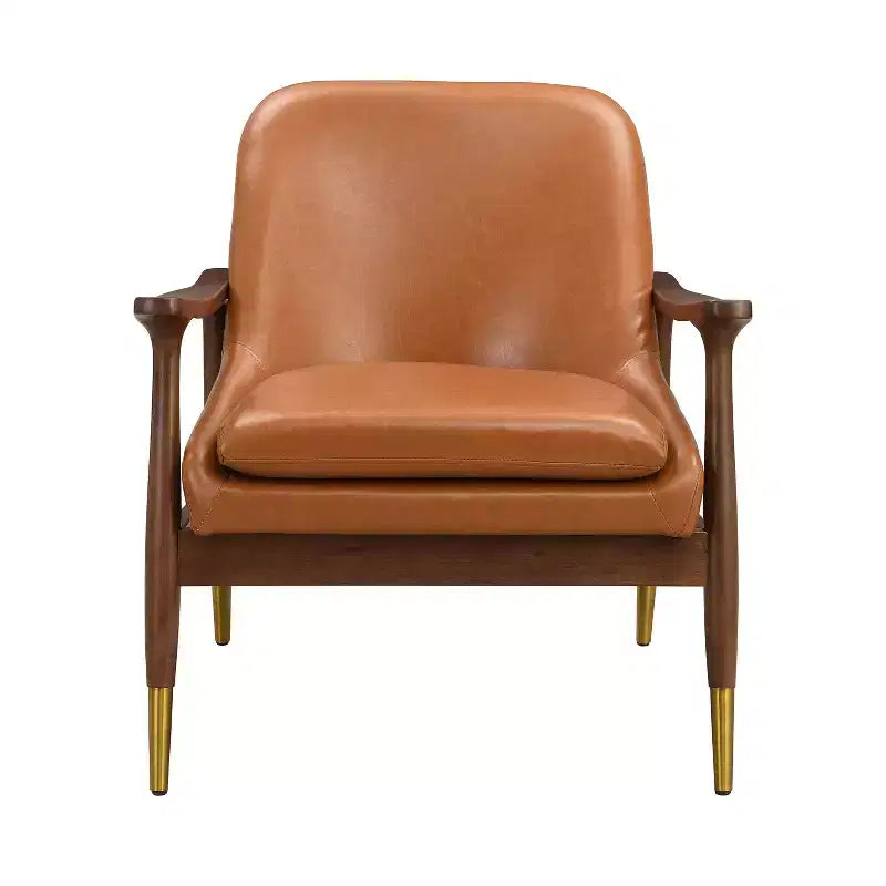 Christopher Knight Home Freja Chaise d'appoint moderne en similicuir et bois (lot de 2)