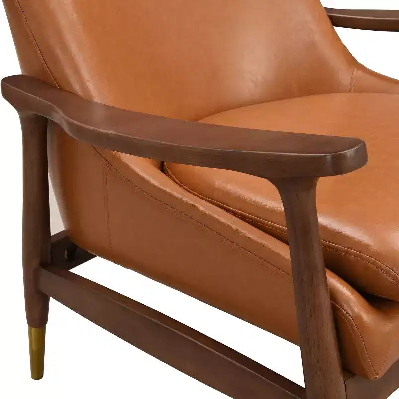 Christopher Knight Home Freja Chaise d'appoint moderne en similicuir et bois (lot de 2)