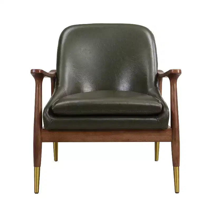 Christopher Knight Home Freja Chaise d'appoint moderne en similicuir et bois (lot de 2)
