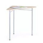 Bureau réglable Guidecraft – Triangle pour enfants et adultes : bureau en bois à hauteur réglable avec pieds en métal pour la maison, la salle de classe et le bureau