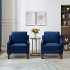 Fauteuil de salon douillet : Velours bleu marine, moderne