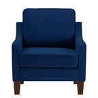 Fauteuil de salon douillet : Velours bleu marine, moderne