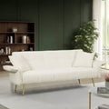Canapé moderne Love Sofa : Futon en tissu Teddy 70 avec accoudoirs réglables, lit convertible