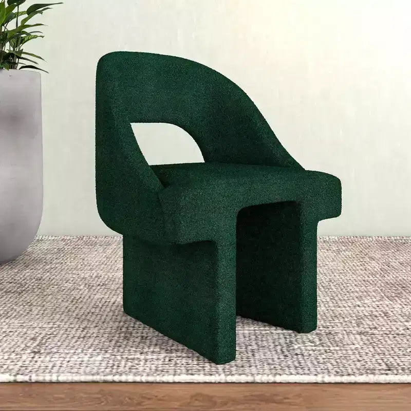 Fauteuil d'appoint moderne LeisureMod Quell avec boucle latérale – Siège élégant et confortable, dossier incurvé, parfait pour le salon, la chambre ou le boudoir