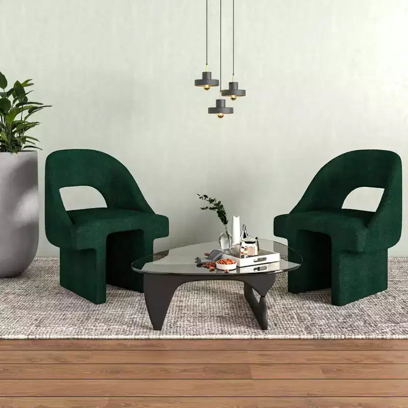 Fauteuil d'appoint moderne LeisureMod Quell avec boucle latérale – Siège élégant et confortable, dossier incurvé, parfait pour le salon, la chambre ou le boudoir