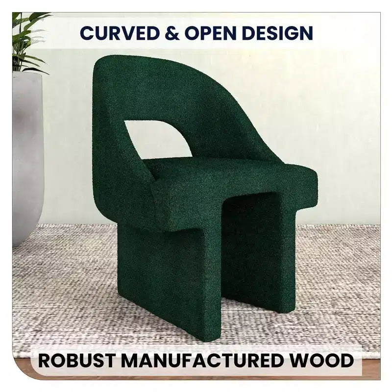 Fauteuil d'appoint moderne LeisureMod Quell avec boucle latérale – Siège élégant et confortable, dossier incurvé, parfait pour le salon, la chambre ou le boudoir
