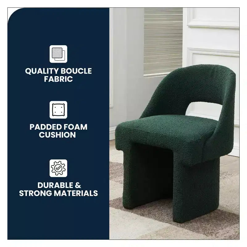 Fauteuil d'appoint moderne LeisureMod Quell avec boucle latérale – Siège élégant et confortable, dossier incurvé, parfait pour le salon, la chambre ou le boudoir