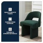 Fauteuil d'appoint moderne LeisureMod Quell avec boucle latérale – Siège élégant et confortable, dossier incurvé, parfait pour le salon, la chambre ou le boudoir
