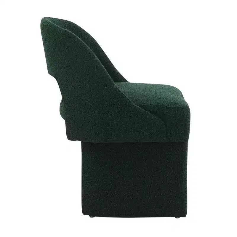 Fauteuil d'appoint moderne LeisureMod Quell avec boucle latérale – Siège élégant et confortable, dossier incurvé, parfait pour le salon, la chambre ou le boudoir