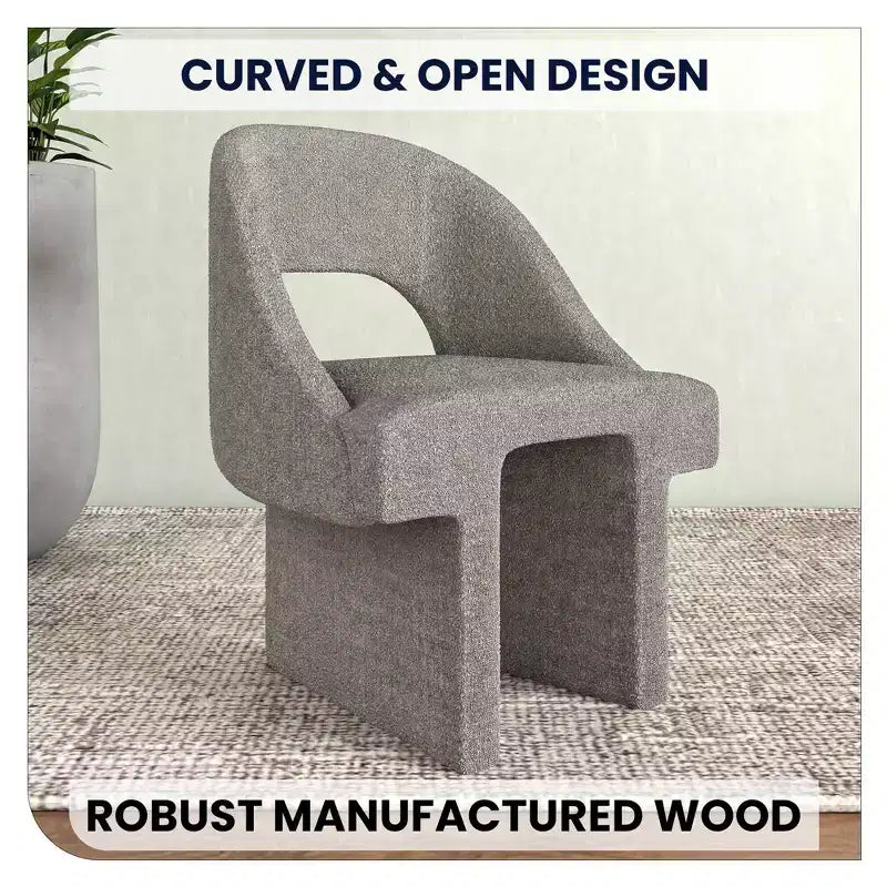 Fauteuil d'appoint moderne LeisureMod Quell avec boucle latérale – Siège élégant et confortable, dossier incurvé, parfait pour le salon, la chambre ou le boudoir