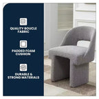 Fauteuil d'appoint moderne LeisureMod Quell avec boucle latérale – Siège élégant et confortable, dossier incurvé, parfait pour le salon, la chambre ou le boudoir