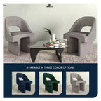 Fauteuil d'appoint moderne LeisureMod Quell avec boucle latérale – Siège élégant et confortable, dossier incurvé, parfait pour le salon, la chambre ou le boudoir