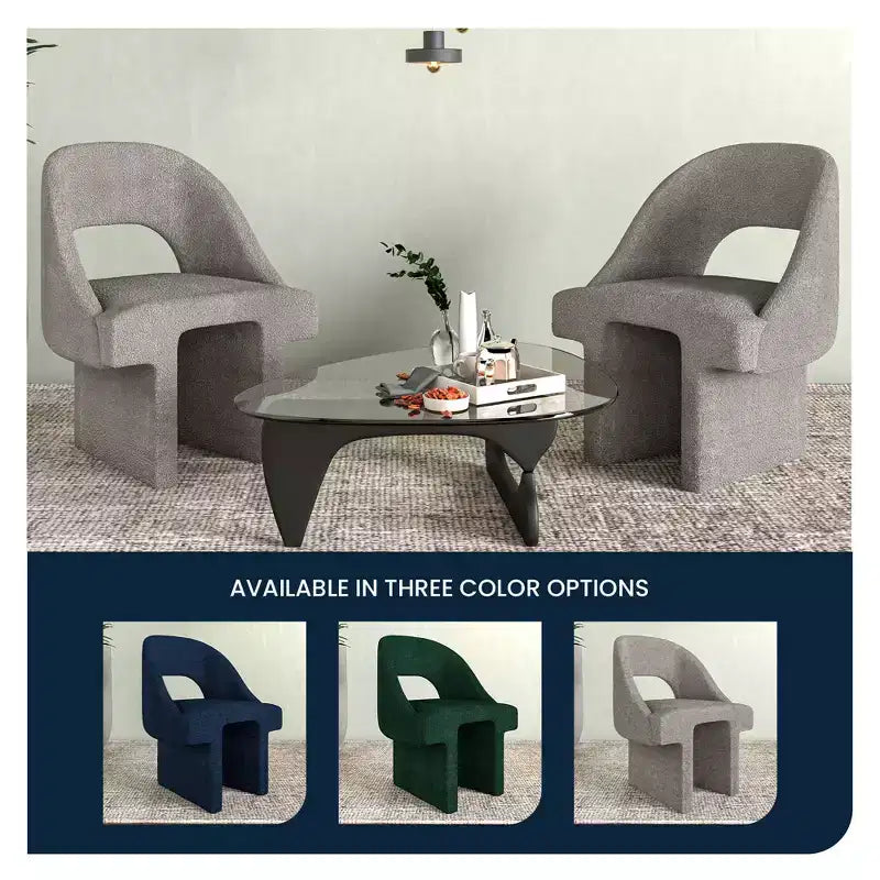 Fauteuil d'appoint moderne LeisureMod Quell avec boucle latérale – Siège élégant et confortable, dossier incurvé, parfait pour le salon, la chambre ou le boudoir