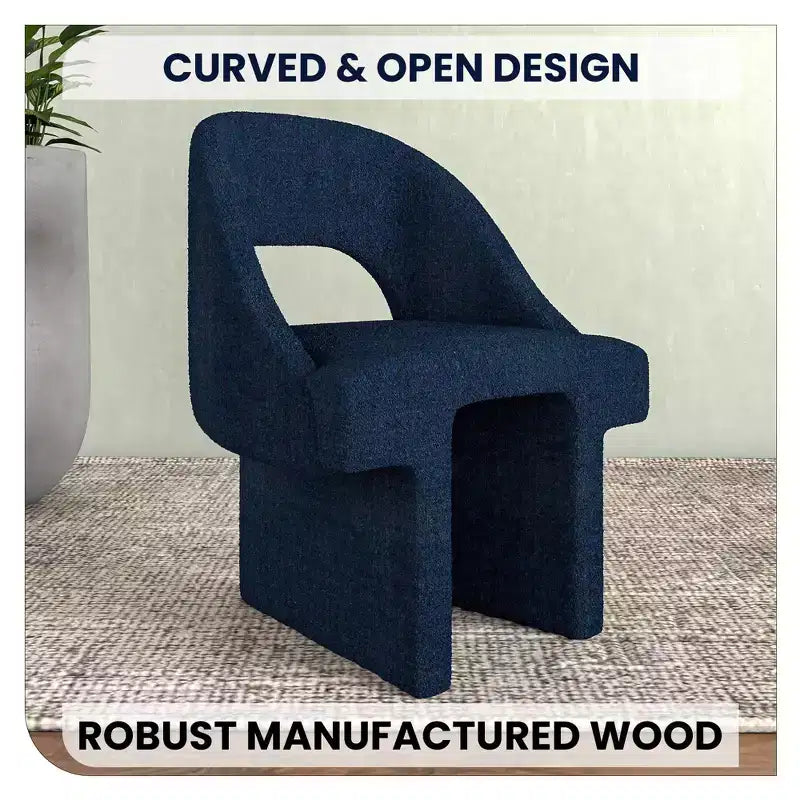 Fauteuil d'appoint moderne LeisureMod Quell avec boucle latérale – Siège élégant et confortable, dossier incurvé, parfait pour le salon, la chambre ou le boudoir