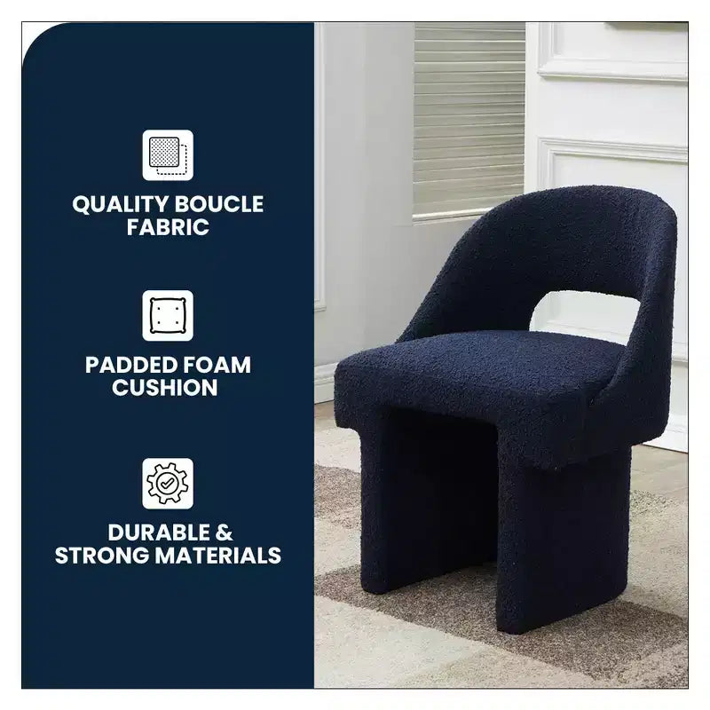 Fauteuil d'appoint moderne LeisureMod Quell avec boucle latérale – Siège élégant et confortable, dossier incurvé, parfait pour le salon, la chambre ou le boudoir