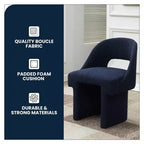 Fauteuil d'appoint moderne LeisureMod Quell avec boucle latérale – Siège élégant et confortable, dossier incurvé, parfait pour le salon, la chambre ou le boudoir