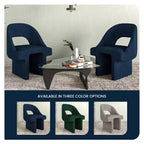 Fauteuil d'appoint moderne LeisureMod Quell avec boucle latérale – Siège élégant et confortable, dossier incurvé, parfait pour le salon, la chambre ou le boudoir