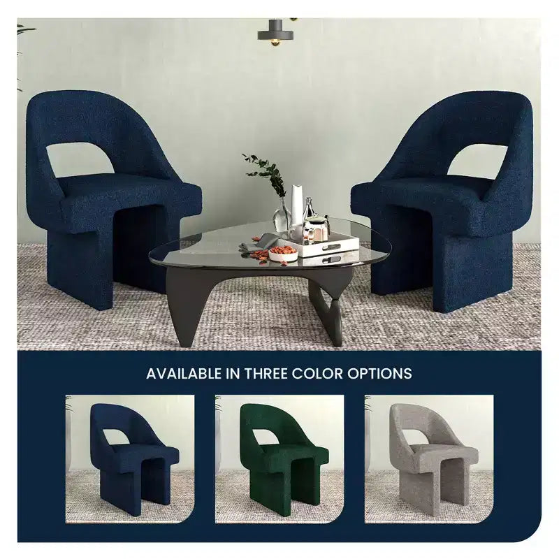 Fauteuil d'appoint moderne LeisureMod Quell avec boucle latérale – Siège élégant et confortable, dossier incurvé, parfait pour le salon, la chambre ou le boudoir