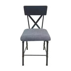 Simple Relax Fabric Upholstered Armless Chair in Antique Oak and Sandy Gray