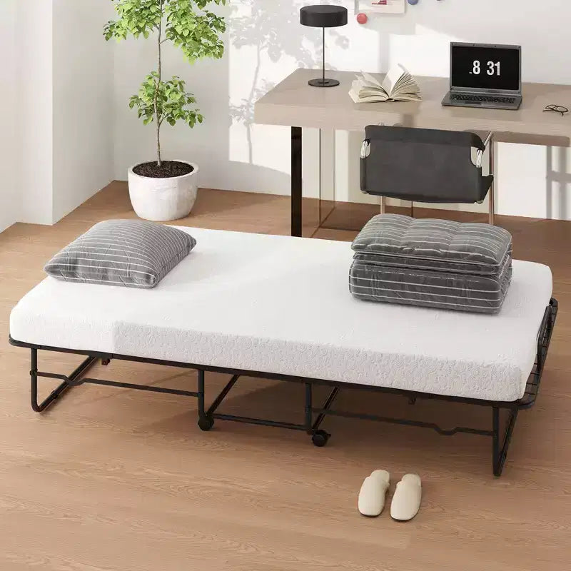 Lit pliable double Costway 38 x 75, lit d'appoint portable sur roulettes