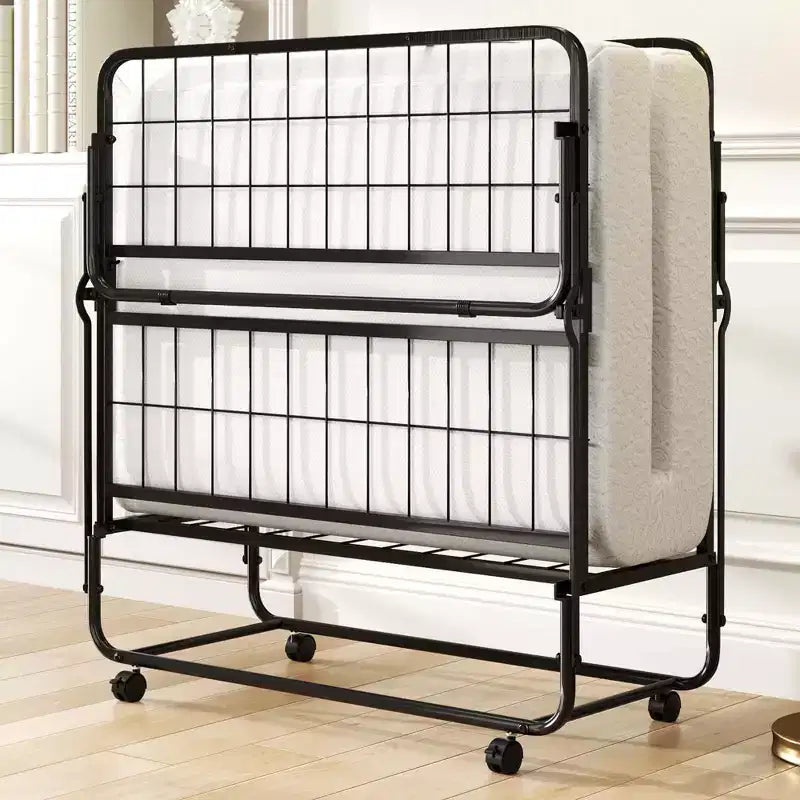 Lit pliable double Costway 38 x 75, lit d'appoint portable sur roulettes