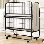 Lit pliable double Costway 38 x 75, lit d'appoint portable sur roulettes