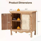 Meuble de Rangement 2 Portes Heynemo, Buffet d'Appoint, Bahut de Cuisine, Meuble de Rangement en Bois pour Salon