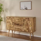 Buffet GDFStudio Latimer Boho fait main en bois de manguier avec rangement, naturel
