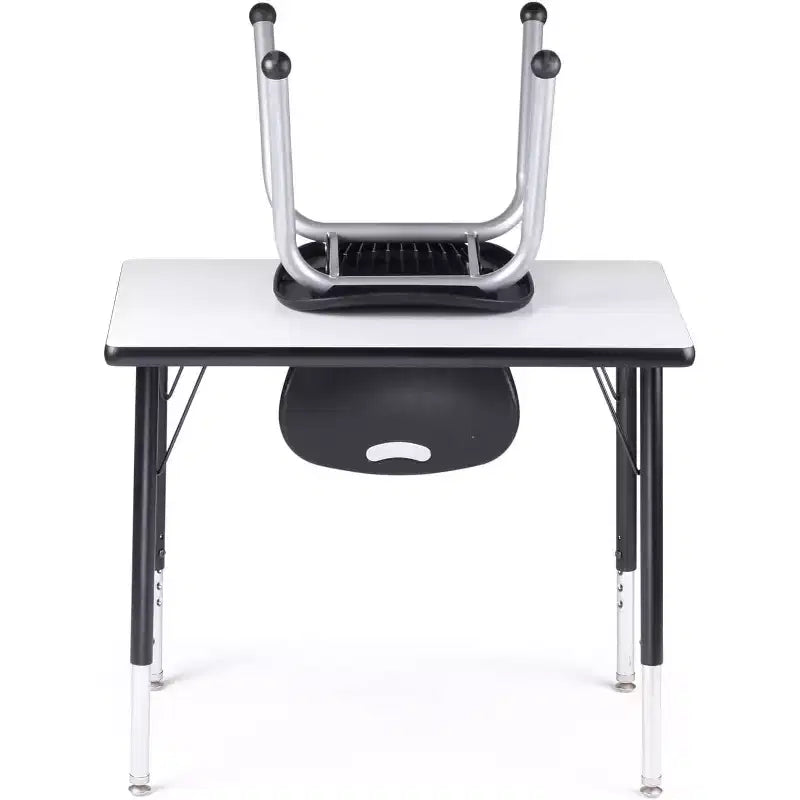Chaise empilable d'écolier - Coque d'assise ergonomique moulée avec cadre robuste riveté - pour salles de classe, apprentissage à domicile ou bureau - Lot de 4 chaises