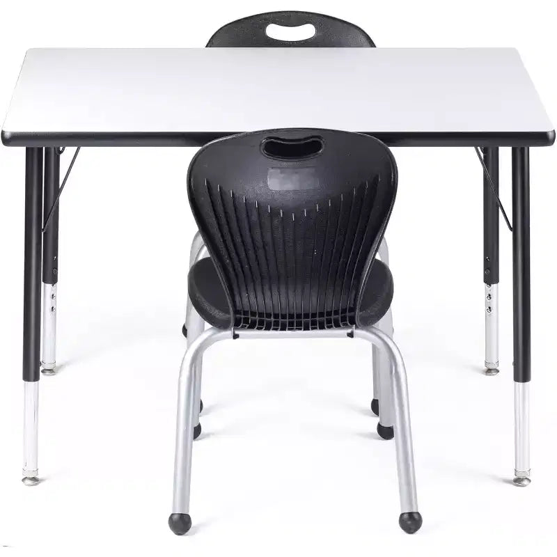 Chaise empilable d'écolier - Coque d'assise ergonomique moulée avec cadre robuste riveté - pour salles de classe, apprentissage à domicile ou bureau - Lot de 4 chaises