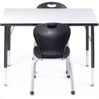 Chaise empilable d'écolier - Coque d'assise ergonomique moulée avec cadre robuste riveté - pour salles de classe, apprentissage à domicile ou bureau - Lot de 4 chaises