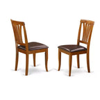 HomeStock Kitchen Dining Chairs Set of 2 Slat Back Buttermilk Cherry Finish