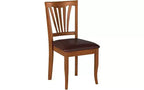 HomeStock Chaises de salle à manger, lot de 2, dossier à lattes, finition cerisier et crème anglaise