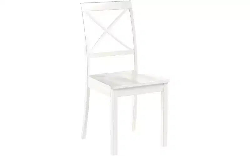 HomeStock Chaises de salle à manger à dossier croisé en bois massif, lot de 2