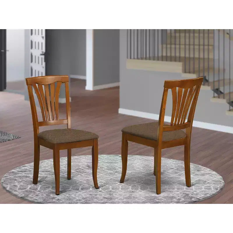 Chaise de salle à manger Avon HomeStock Country Cottage avec assise en bois – Lot de 2