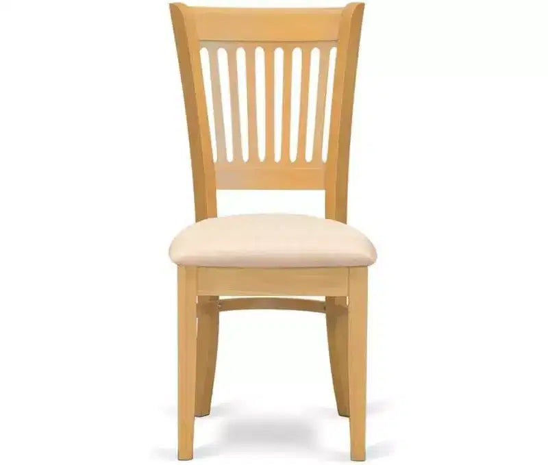 HomeStock Chaises de salle à manger africaines 2 pièces – Assise en tissu lin et dossier à lattes