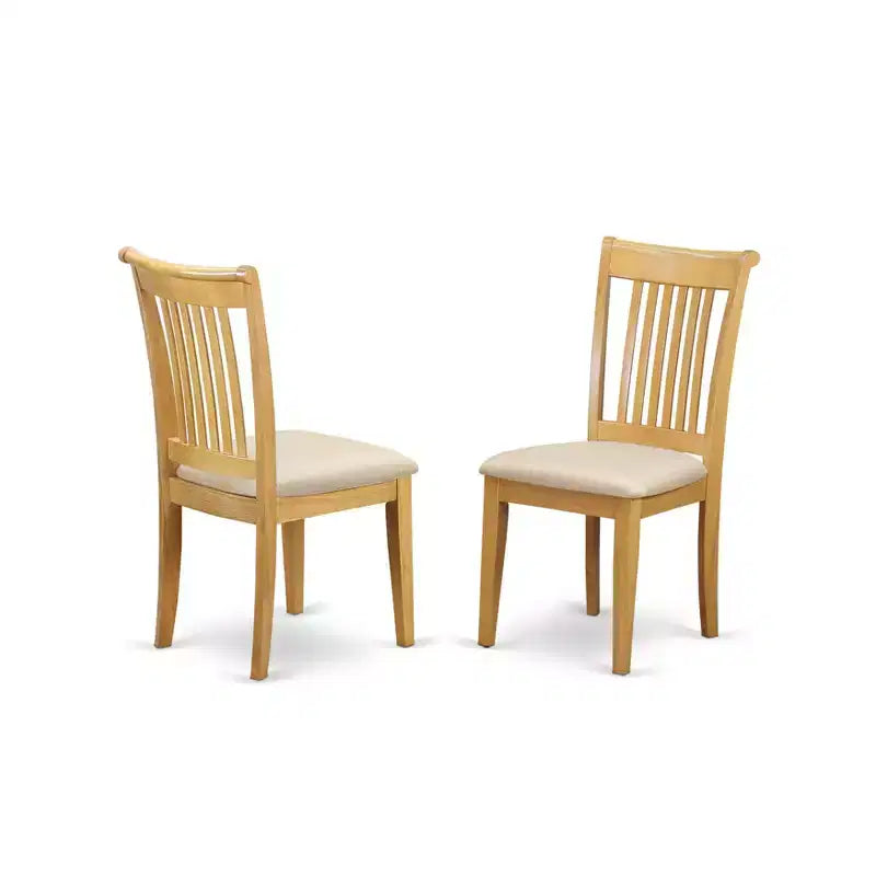 HomeStock Chaise de salle à manger rustique avec dossier à lattes et assise rembourrée - Lot de 2