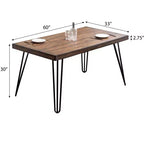 Ensemble de salle à manger Ashzo de Roundhill Furniture, table à manger avec pieds épingles et 6 chaises, 7 pièces